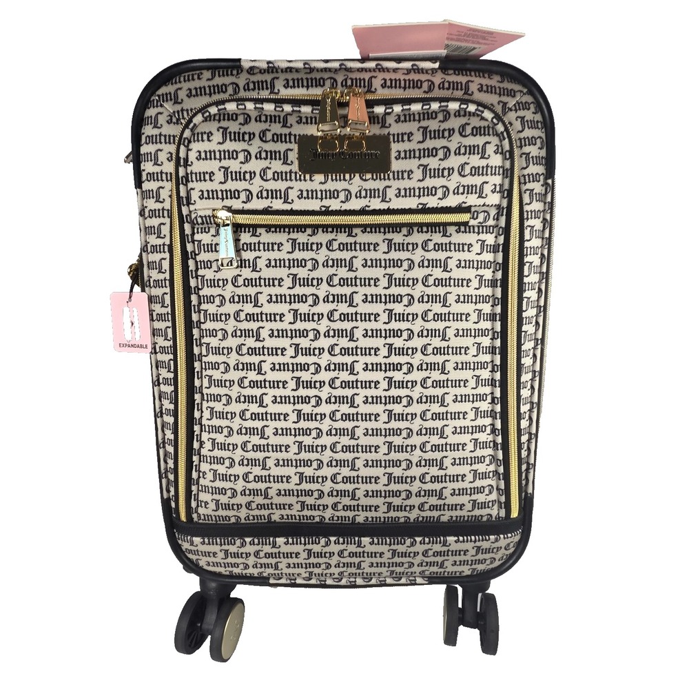Carry On Spinner Luggage Juicy Couture 22 Inch Jacquard Logo Expandable NWT
